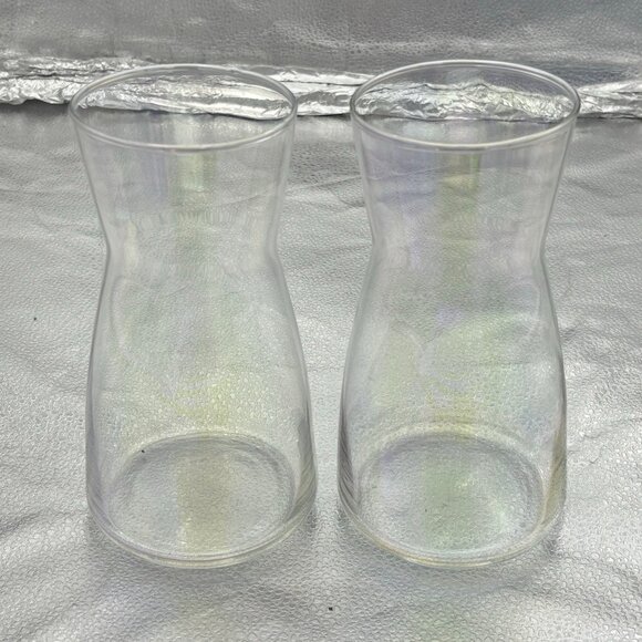 Wine Carafe Vase Clear Glass Drink Pitcher Juice Classic Design 8”‎ Pack of 2 - Picture 1 of 11
